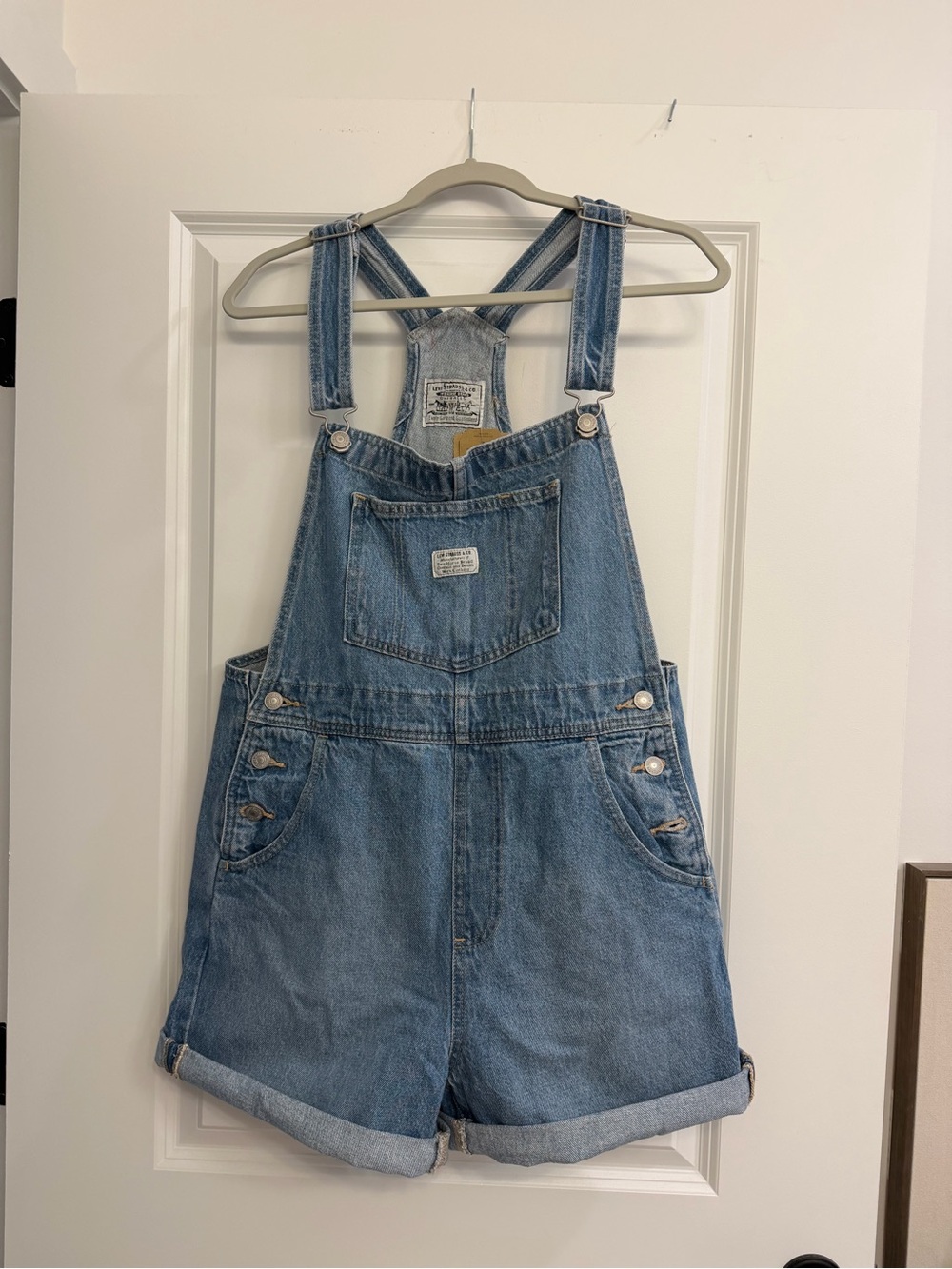 Levi's Light Blue Denim Overall Shorts
